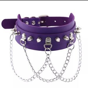 NWOT Purple Spike Punk Choker Collar